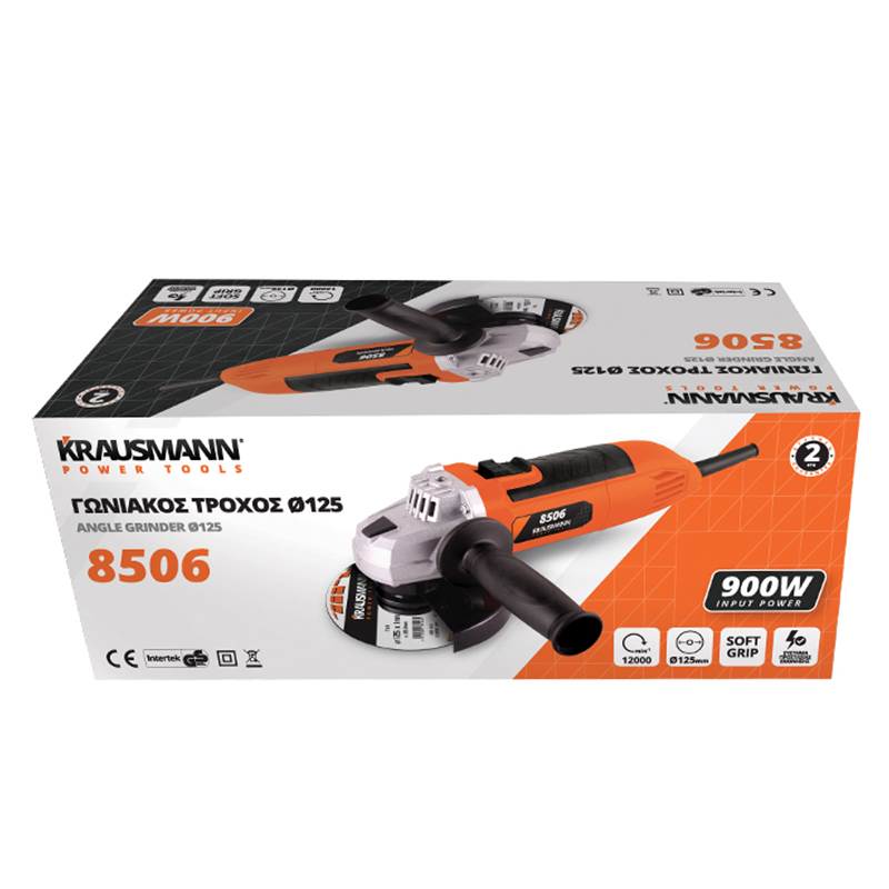 KRAUSMANN ΓΩΝΙΑΚΟΣ ΤΡΟΧΟΣ 900W 125MM 8506